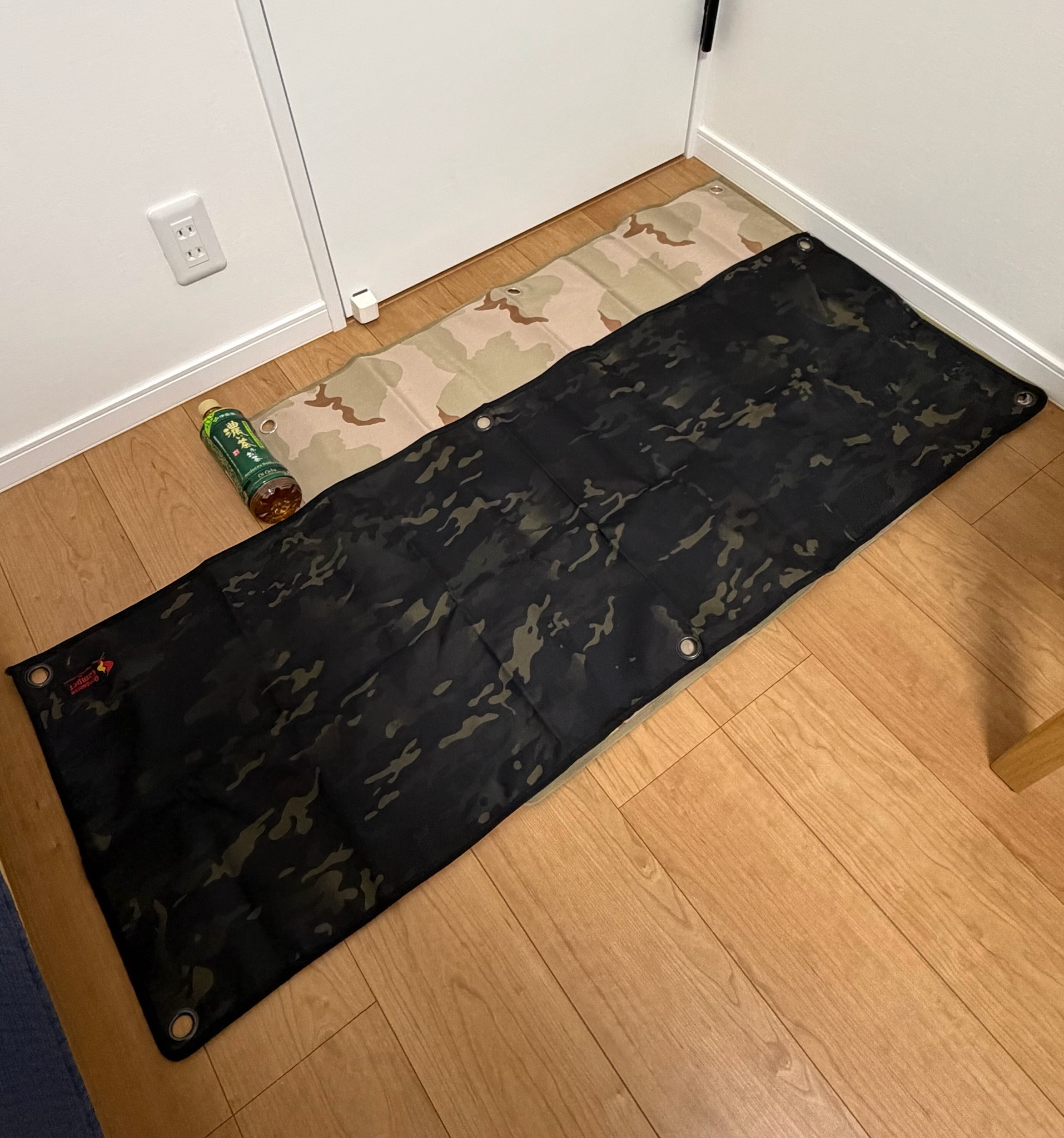 オレゴニアンキャンパー 防水グランドシート M-HALF ブラックカモ 細長い形