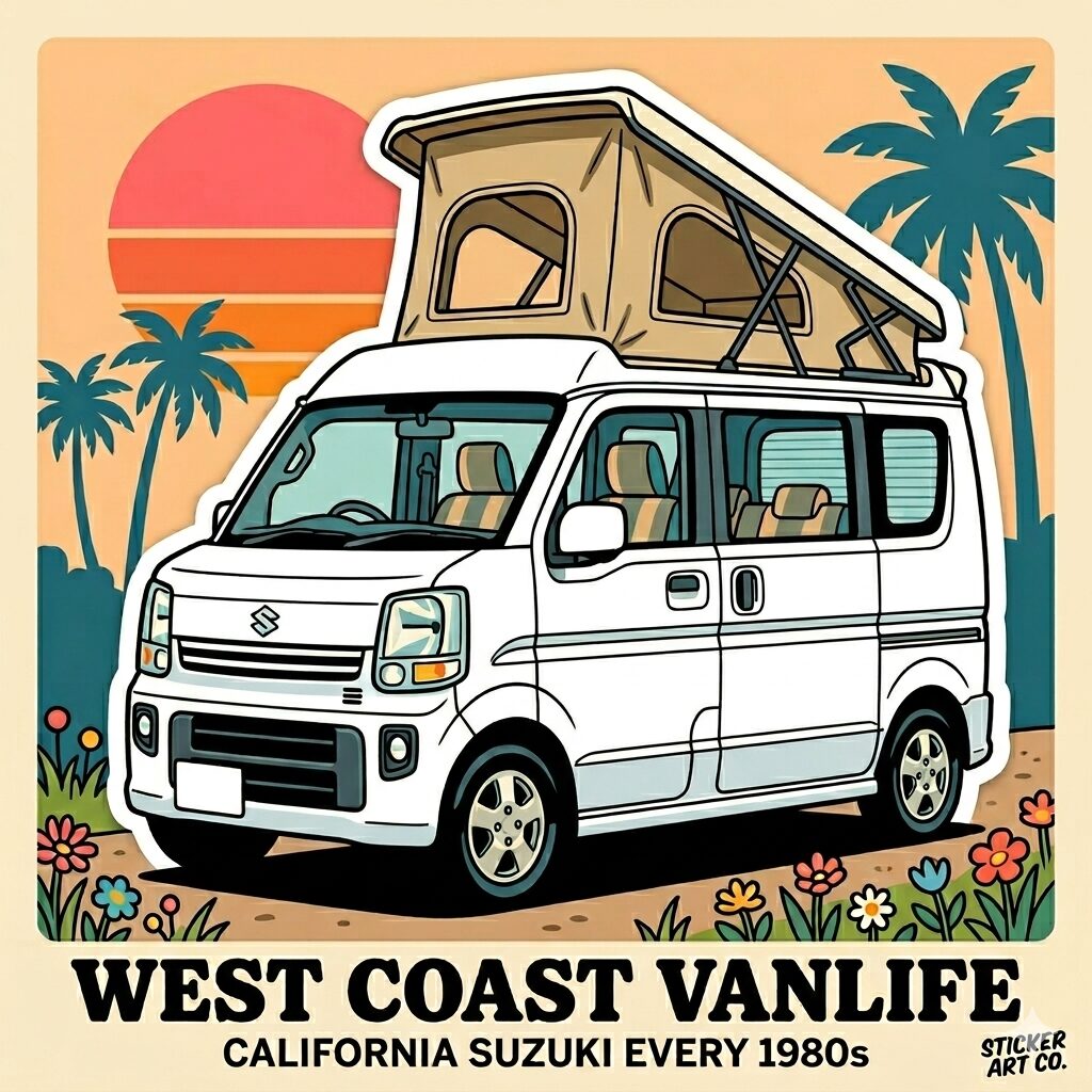 WEST COAST VANLIFE ステッカー風イラスト