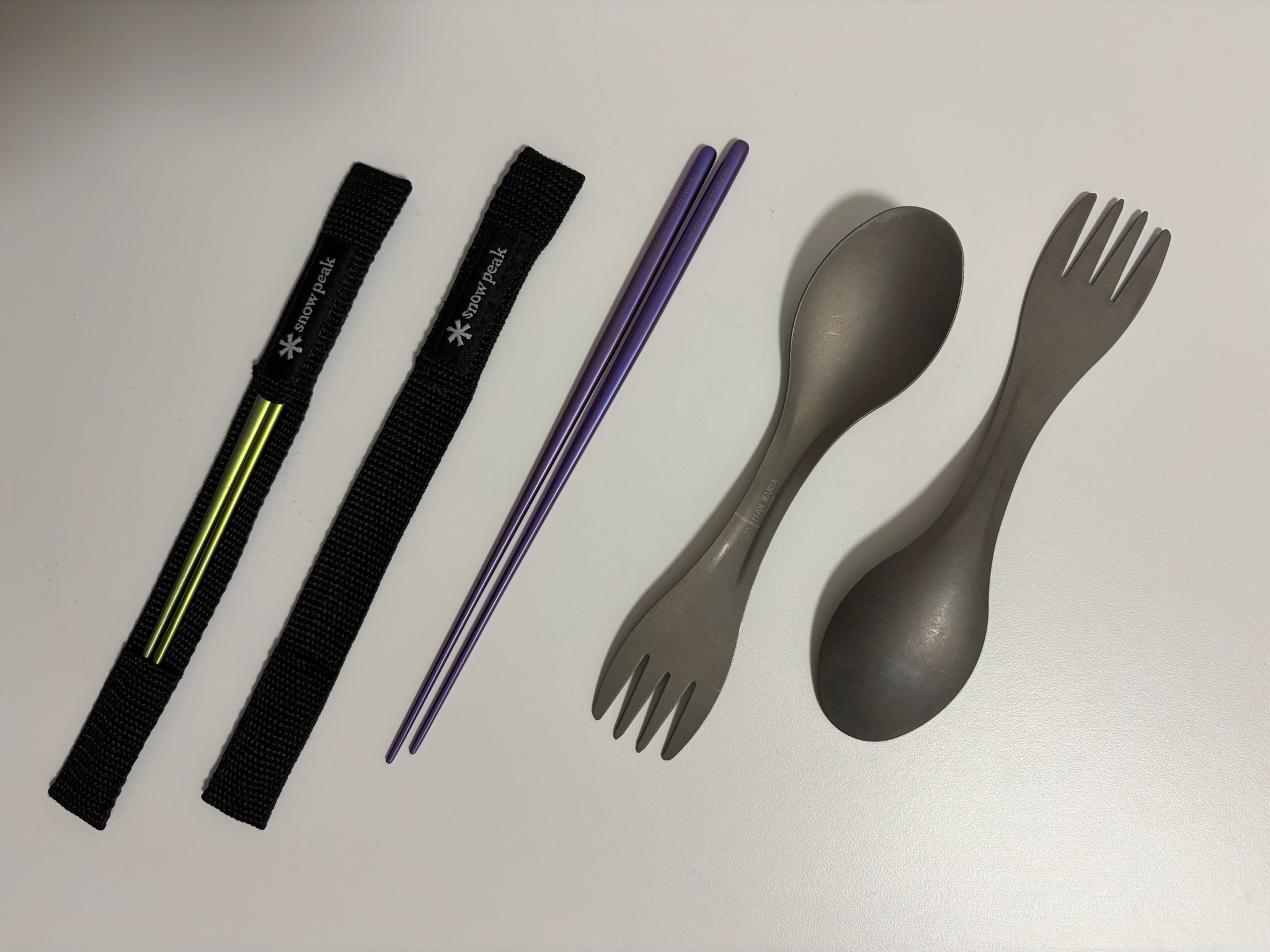 スノーピーク チタン先細箸と2in1カトラリー集合