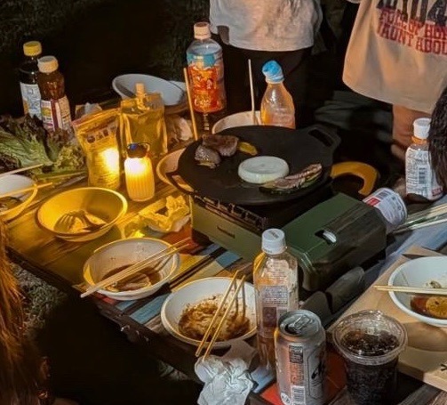タフまるジュニアとマルチグリドルで焼肉